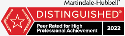 Martindale-Hubbell | Distinguished | Peer Rated For High Professional Achievement | 2022